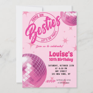 Groovy Retro Roze Pop Malibu Party Verjaardag Kaart