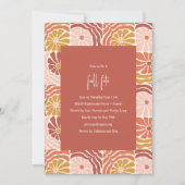 Groovy Retro Roze Roest Bloemige Boho Herfst Feest Kaart (Voorkant)