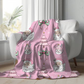 Groovy Retro Roze Santa Claus Wink Sherpa Deken