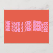 Groovy Retro Roze Sinaasappel We verhuisden New Ho Aankondigingskaart (Voorkant)