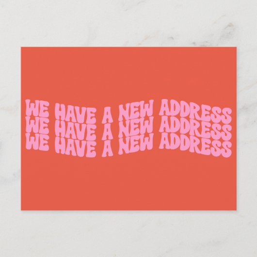 Groovy Retro Roze Sinaasappel We verhuisden New Ho Aankondigingskaart (Voorkant)