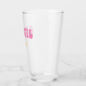 Groovy Retro Roze Tante Vastgesteld Monogram Glas (Links)
