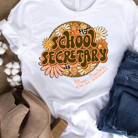 Groovy Retro School Secretaris  Tshirt