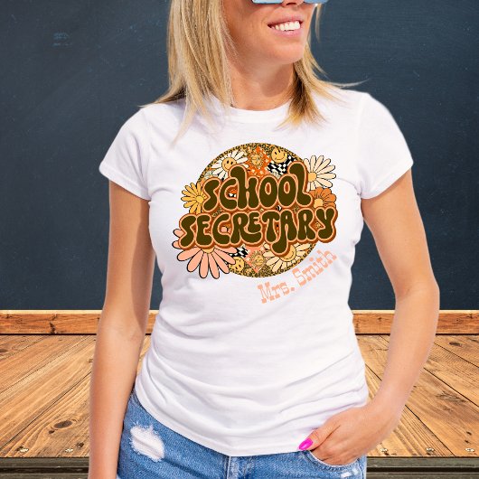 Groovy Retro School Secretaris  Tshirt