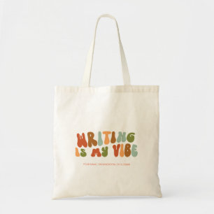 Groovy Retro Schrijven is Mijn Vibe, Schrijver, Au Tote Bag