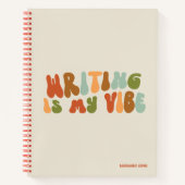 Groovy retro schrijven is mijn vibe, schrijver notitieboek (Voorkant)