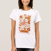 Groovy Retro Scorpio Horoscope Astrology Brown T-shirt (Voorkant)