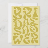 Groovy retro Script chic groen Foto vrijgezellenfe Kaart (Achterkant)