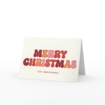 Groovy Retro Script Merry Christmas