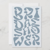 Groovy retro Script stoffig blauw Foto vrijgezelle Kaart (Achterkant)