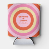 Groovy Retro  Seventies Circle Bruiloft Blikjeskoeler (Voorkant)