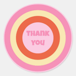 Groovy Retro  Seventies Circle Dank je Ronde Sticker