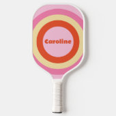 Groovy Retro  Seventies gelaagde cirkelnaam Pickleball Paddle (Achterkant)