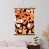 Groovy Retro Shapes Oranje Black White Hangend Wandkleed (Slaapkamer)