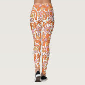 Groovy Retro Sinaasappel Bloemen Leggings (Achterkant)