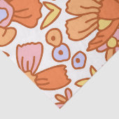 Groovy Retro Sinaasappel Bloemen Tissuepapier (Detail)