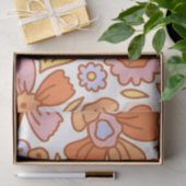 Groovy Retro Sinaasappel Bloemen Tissuepapier (Geschenk)