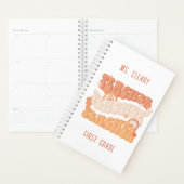 Groovy Retro Sinaasappel Gepersonaliseerde Leraar Planner (Display)