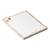 Groovy Retro Sinaasappel Hippie Flowers Aangepaste Notitieblok (Schuin)