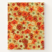 Groovy Retro Sinaasappel Hippie Flowers Monogram Notitieboek (Achterkant)