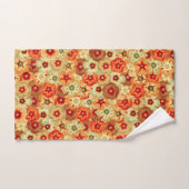 Groovy Retro Sinaasappel Hippie Flowers Patroon Bad Handdoek (Handdoek)