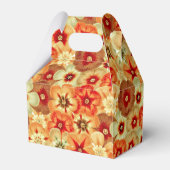 Groovy Retro Sinaasappel Hippie Flowers Patroon Bedankdoosjes (Achterkant)