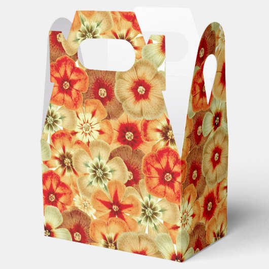 Groovy Retro Sinaasappel Hippie Flowers Patroon Bedankdoosjes (Geopend)