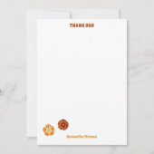 Groovy Retro Sinaasappel Hippie Flowers Patroon Bedankkaart (Voorkant)