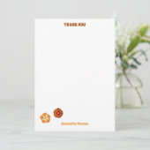 Groovy Retro Sinaasappel Hippie Flowers Patroon Bedankkaart (Staand voorkant)