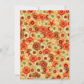 Groovy Retro Sinaasappel Hippie Flowers Patroon Bedankkaart (Achterkant)