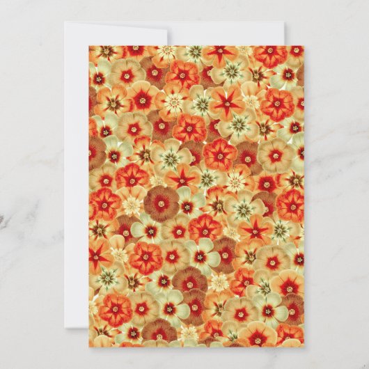 Groovy Retro Sinaasappel Hippie Flowers Patroon Bedankkaart (Achterkant)