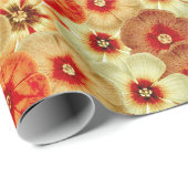 Groovy Retro Sinaasappel Hippie Flowers Patroon Cadeaupapier (Rol Hoek)