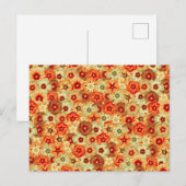 Groovy Retro Sinaasappel Hippie Flowers Patroon Feestdagenkaart (Voorkant / Achterkant)