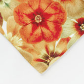 Groovy Retro Sinaasappel Hippie Flowers Patroon Fleece Deken (Hoek)