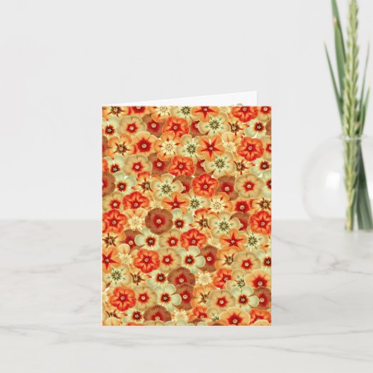 Groovy Retro Sinaasappel Hippie Flowers Patroon Kaart (Voorkant)