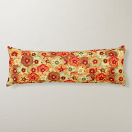 Groovy Retro Sinaasappel Hippie Flowers Patroon Lichaamskussen