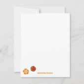 Groovy Retro Sinaasappel Hippie Flowers Patroon Notitiekaartje (Voorkant)