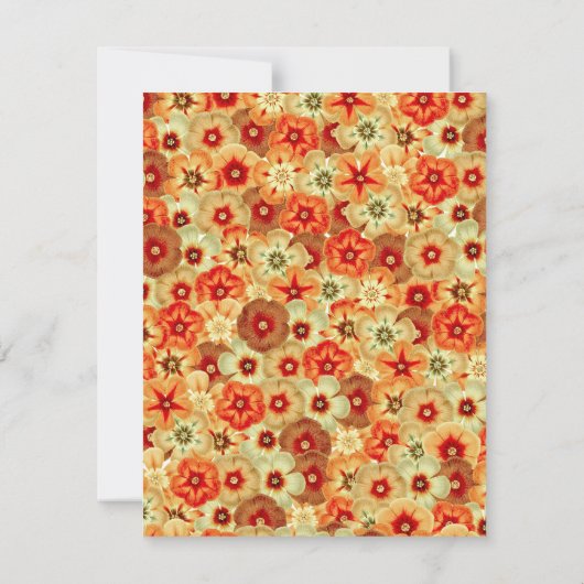 Groovy Retro Sinaasappel Hippie Flowers Patroon Notitiekaartje (Achterkant)