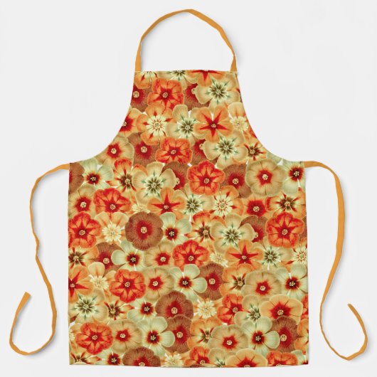 Groovy Retro Sinaasappel Hippie Flowers Patroon Schort (Voorkant)