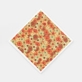 Groovy Retro Sinaasappel Hippie Flowers Patroon Servet (Hoek)