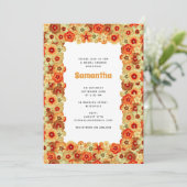 Groovy Retro Sinaasappel Hippie Flowers Vrijgezell Kaart (Staand voorkant)