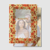 Groovy Retro Sinaasappel Hippie Flowers Vrijgezell Vellum Uitnodigingen (Offset (Koppel))