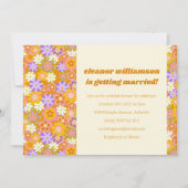 Groovy Retro Sinaasappel Paarse Bloemen Vrijgezell Kaart (Voorkant)