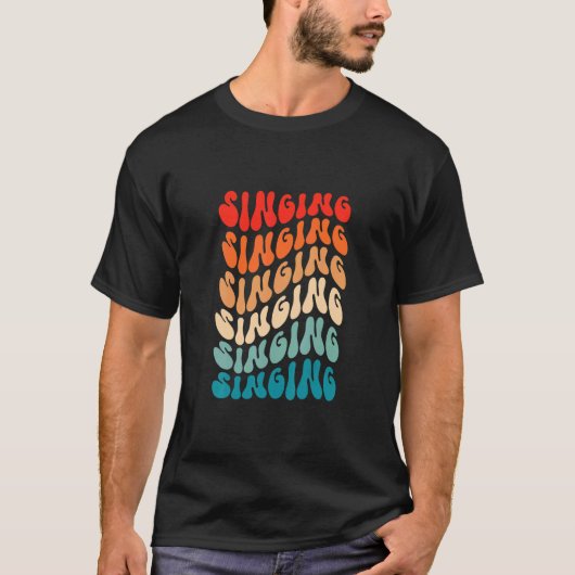 Groovy Retro Singing Singer Retro 70s Hippie Boho T-shirt (Voorkant)