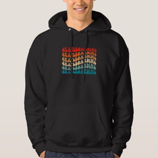 Groovy Retro Skateboarding Retro 70s Hippie Boho V Hoodie (Voorkant)