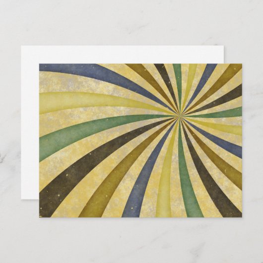 Groovy Retro Spiral Sunbeam Ray Swirl Design Briefkaart (Voorkant / Achterkant)