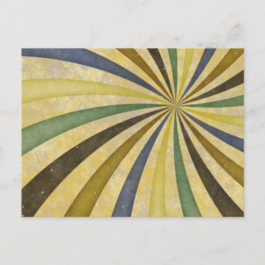 Groovy Retro Spiral Sunbeam Ray Swirl Design Briefkaart (Voorkant)