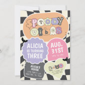 Groovy Retro Spooky Vibes Halloween Verjaardag Kaart (Voorkant)