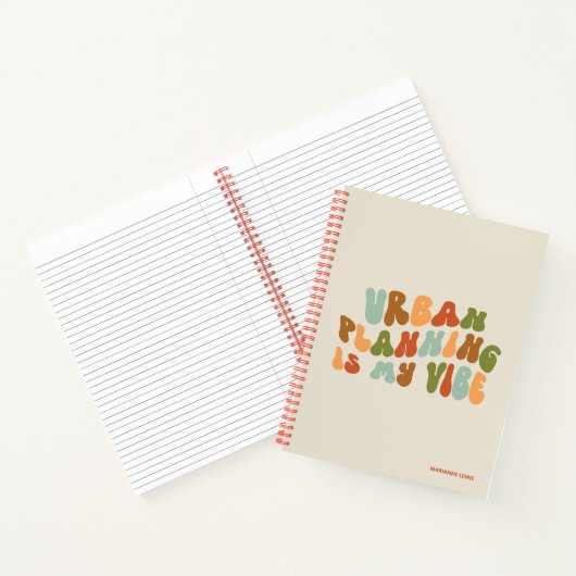 Groovy Retro Stedenbouw is mijn vibe, planner Notitieboek (Binnen)
