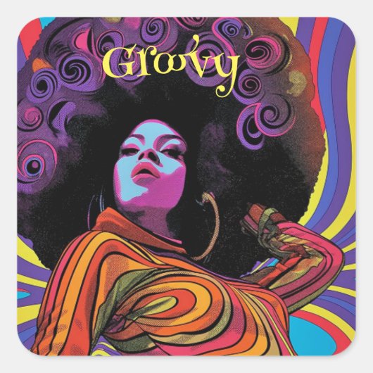 Groovy Retro Sticker (Voorkant)
